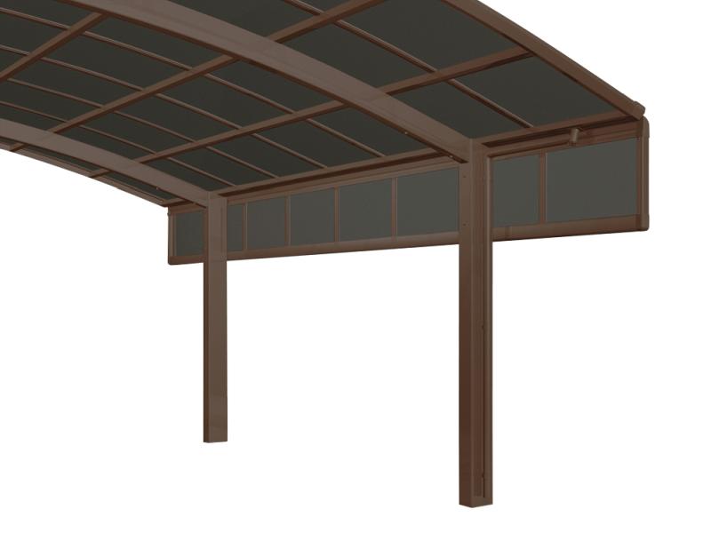 Ximax Carport Zubehör Seitenwand Höhe 100 cm - 2 Module Mattbraun