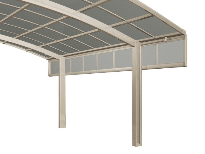 Ximax Carport Zubehör Seitenwand Höhe 100 cm - 2 Module Edelstahl-Look