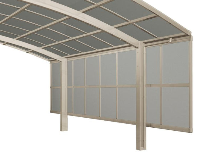 Ximax Carport Zubehör Seitenwand Höhe 150 cm - 2 Module Edelstahl-Look