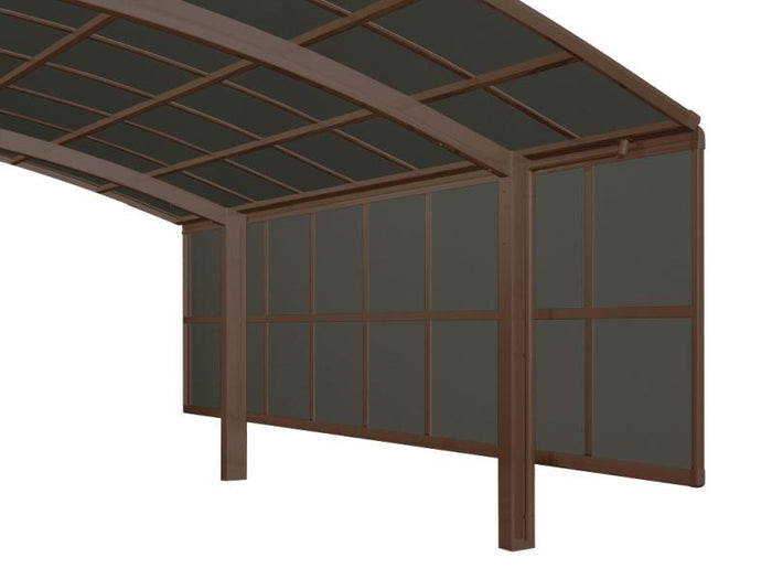 Ximax Carport Zubehör Seitenwand Höhe 200 cm - 3 Module Mattbraun