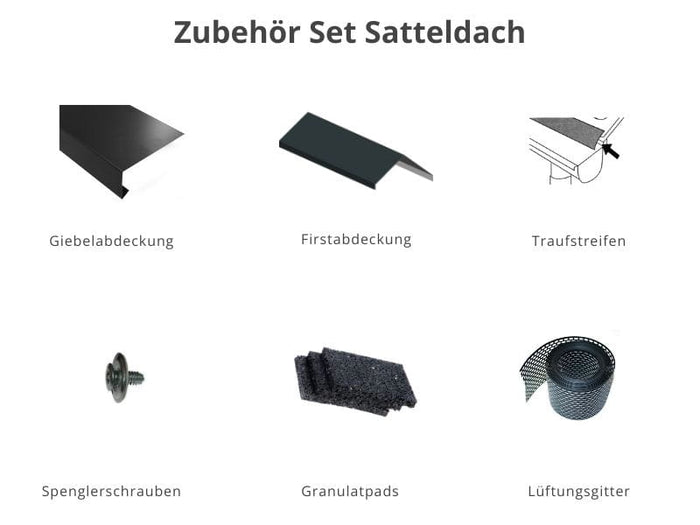 Zubehör Set für Karibu Gartenhaus Lagor 2 38 mm 2-Raum-Haus