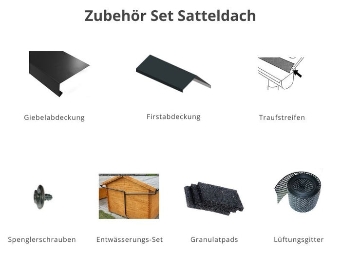 Zubehör Set für Karibu Gartenhaus Talkau 4 in terragrau 28 mm