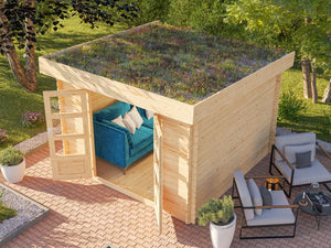 Gartenhaus mit Dachbegrünung