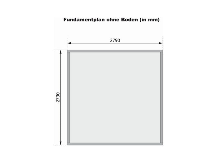 Karibu Gartenhaus Trittau 3 natur mit Anbaudach 3,3 m inkl. Rückwand