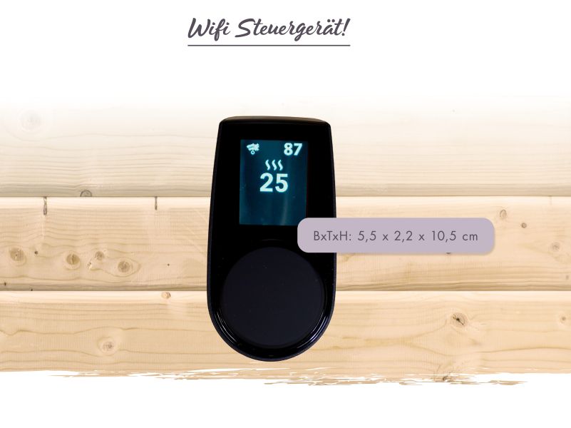 Karibu Bio-Kombiofen 9,0 kW externe WiFi Steuerung und Steine