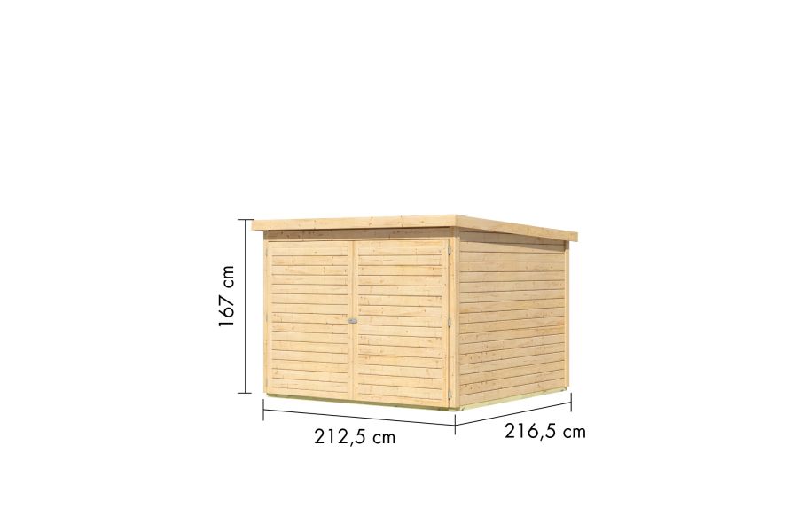 Karibu Fahrradgarage 4, natur 19 mm