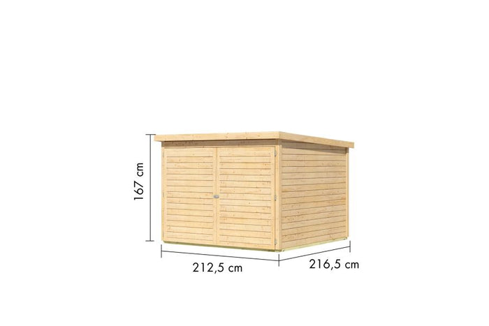 Karibu Fahrradgarage 4, natur 19 mm