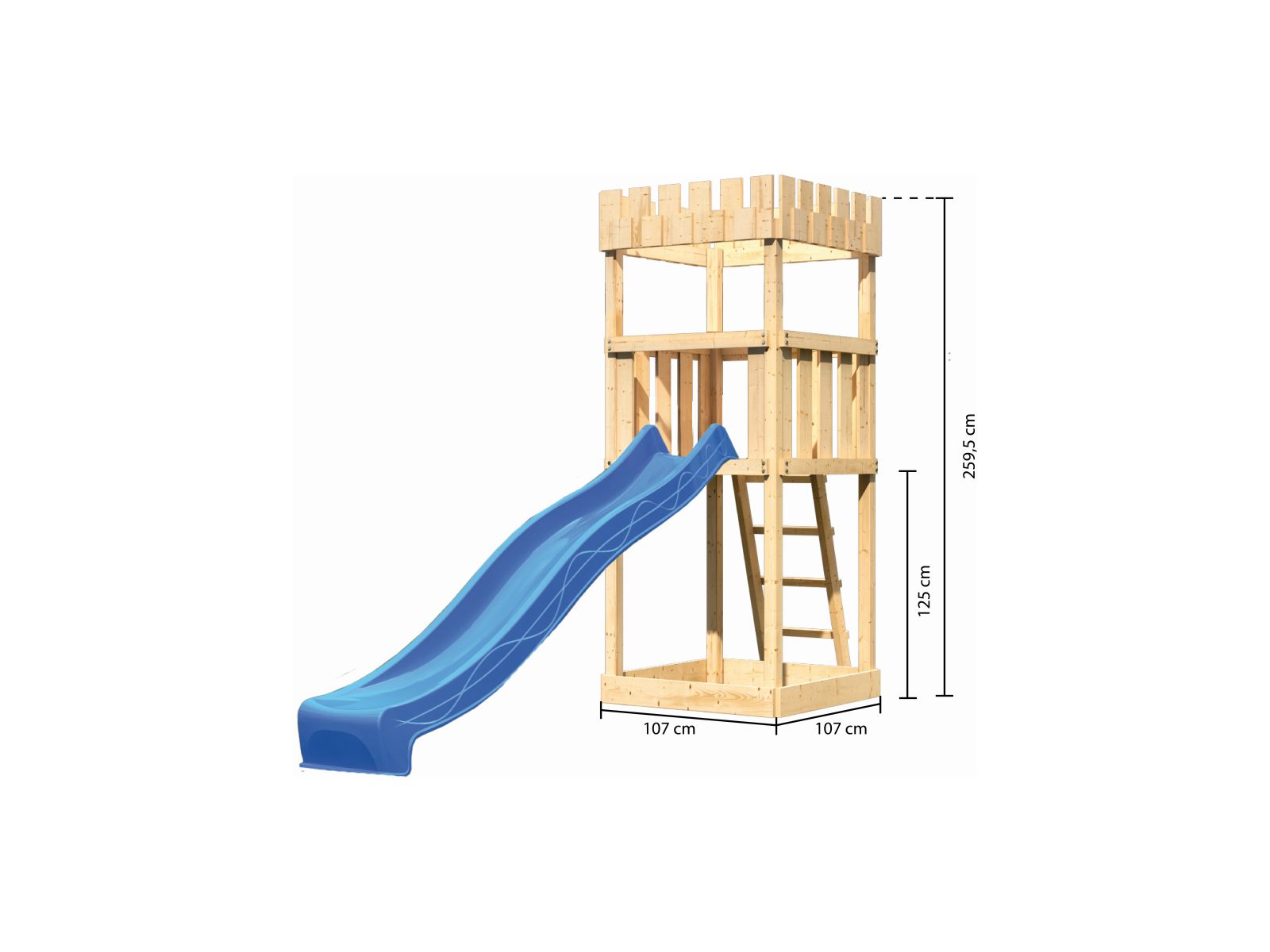 Karibu Ritterburg Löwenherz + Rutsche blau