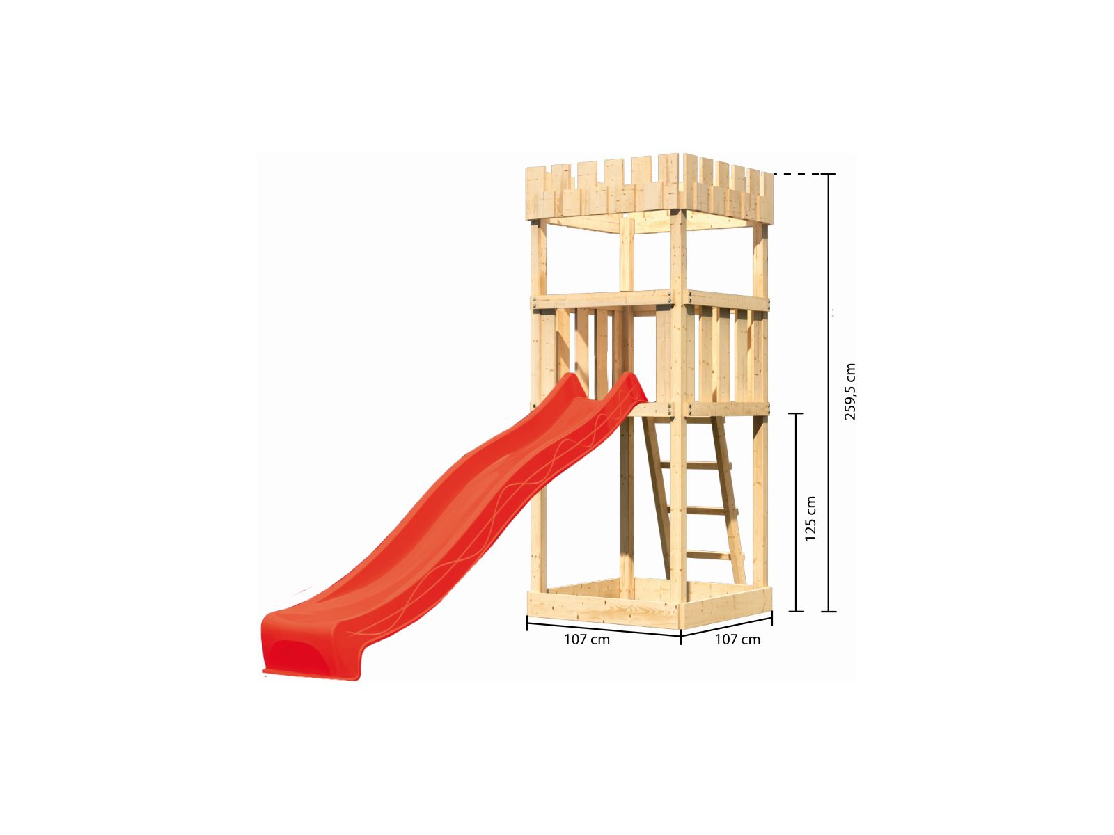 Karibu Ritterburg Löwenherz + Rutsche rot