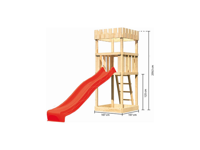 Karibu Ritterburg Löwenherz + Rutsche rot
