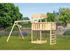 Karibu Ritterburg Löwenherz + Doppelschaukel + Anbauplattform + Kletterwand