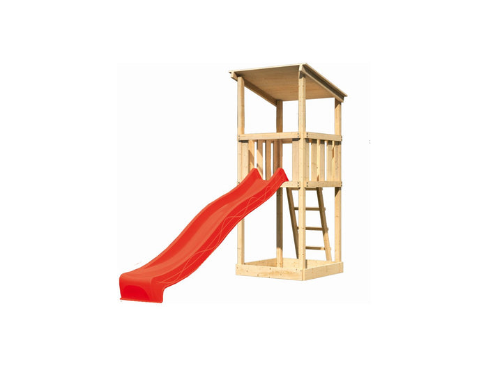Karibu Spielturm Anna + Rutsche rot