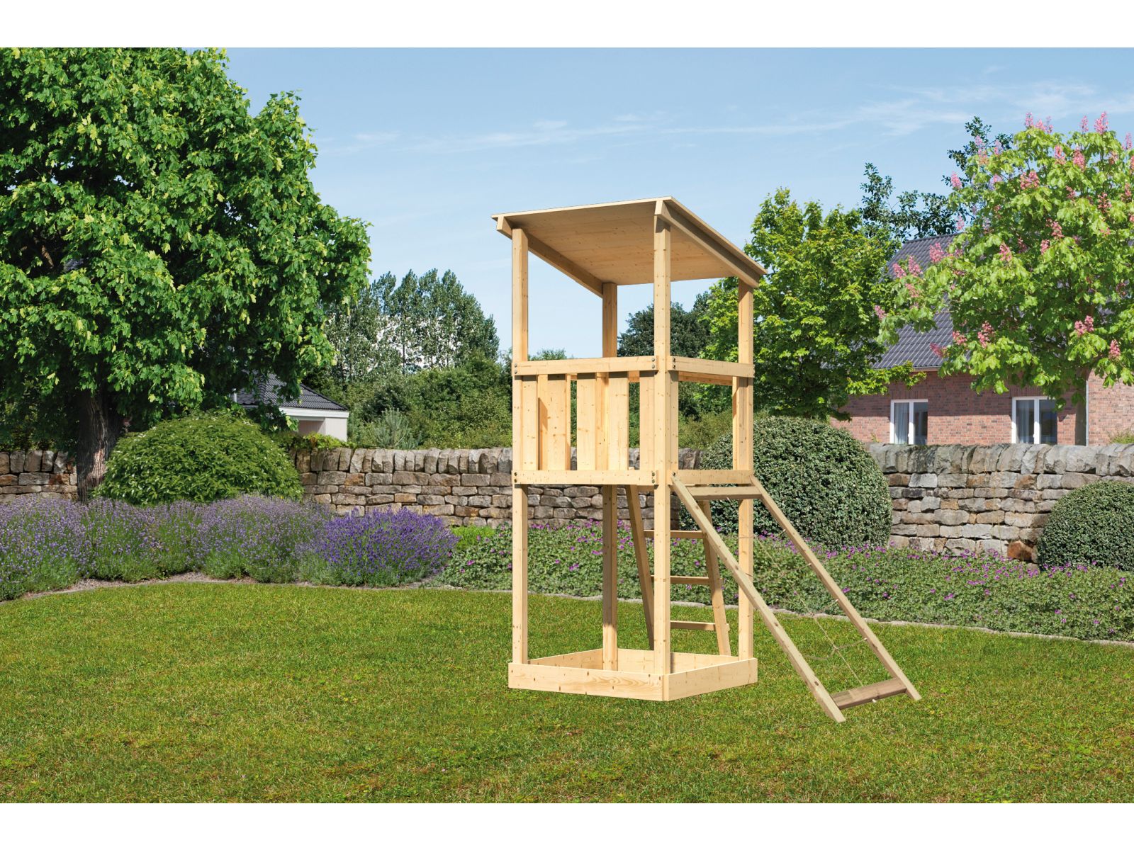Karibu Spielturm Anna + Netzrampe