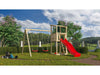 Karibu Spielturm Anna + Rutsche blau + Doppelschaukel