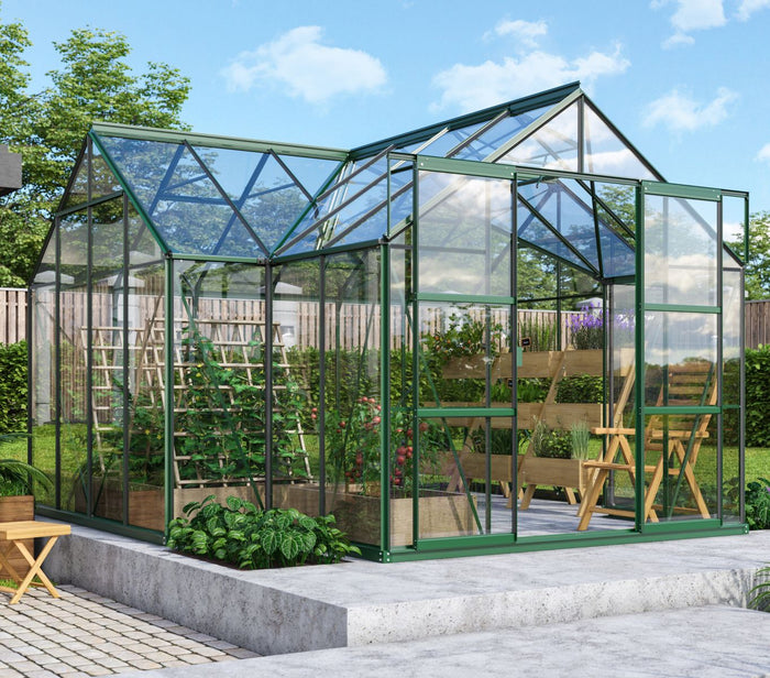 Vitavia Gewächshaus Sirius Orangerie ESG 3 mm smaragd, inkl. Fundamentrahmen