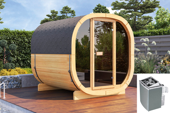 Wolff Finnhaus Saunafass Calina 2123 als Bausatz, Set 1