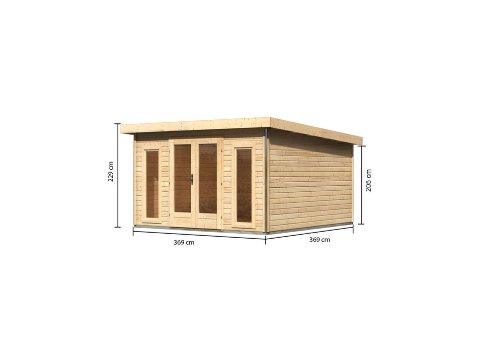 Karibu Gartenhaus Radeburg 3 natur 38 mm