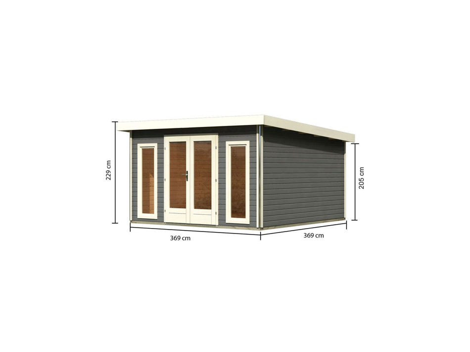Karibu Gartenhaus Radeburg 3 terragrau 38 mm
