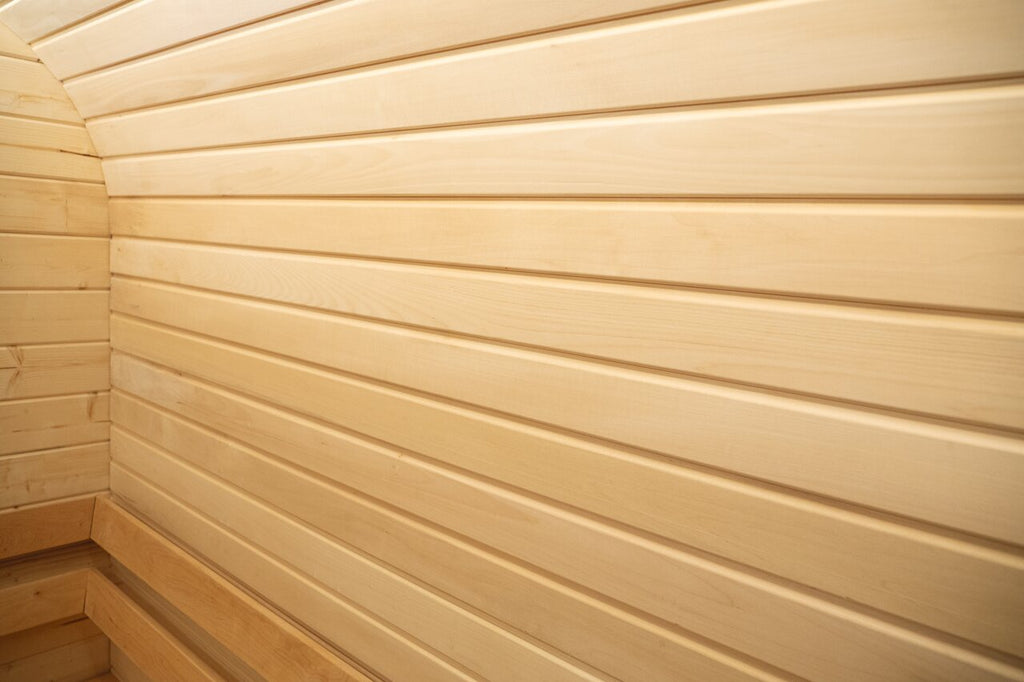 Wolff Finnhaus Innenausstattung 2324 Lindenholz im Saunaraum