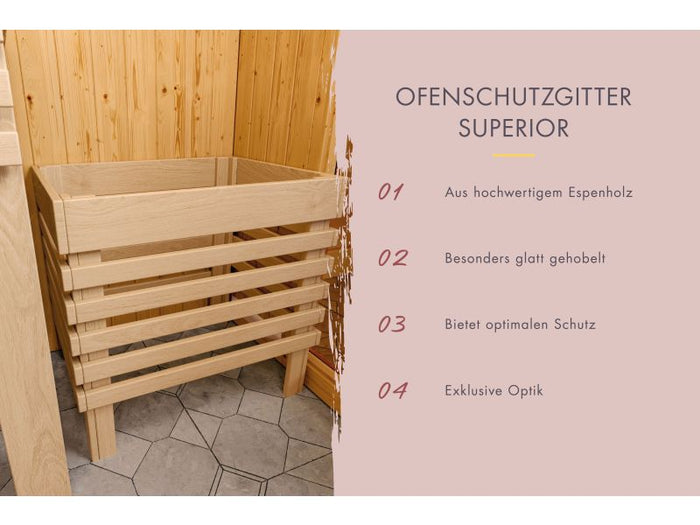 Karibu Sauna Yuma, inkl. 9 kW Ofen ext. Steuerung, mit Klarglas Ganzglastür