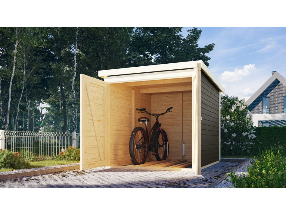 Karibu Fahrradgarage 3, terragrau 19 mm