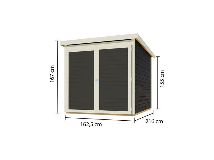 Karibu Fahrradgarage 3, terragrau 19 mm