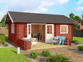 Lasita Gartenhaus Caroline Terrasse, schwedenrot