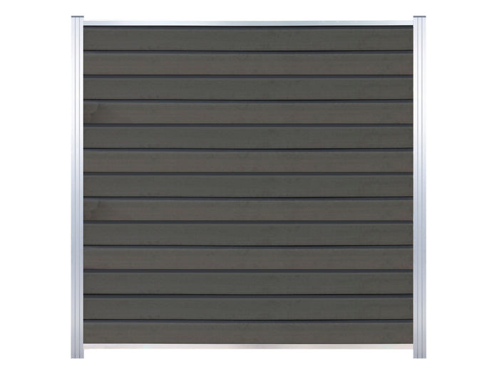 T&J WPC Zaun Wollbach Grundfeld (Komplettset) – Grau, Pfosten 270 cm