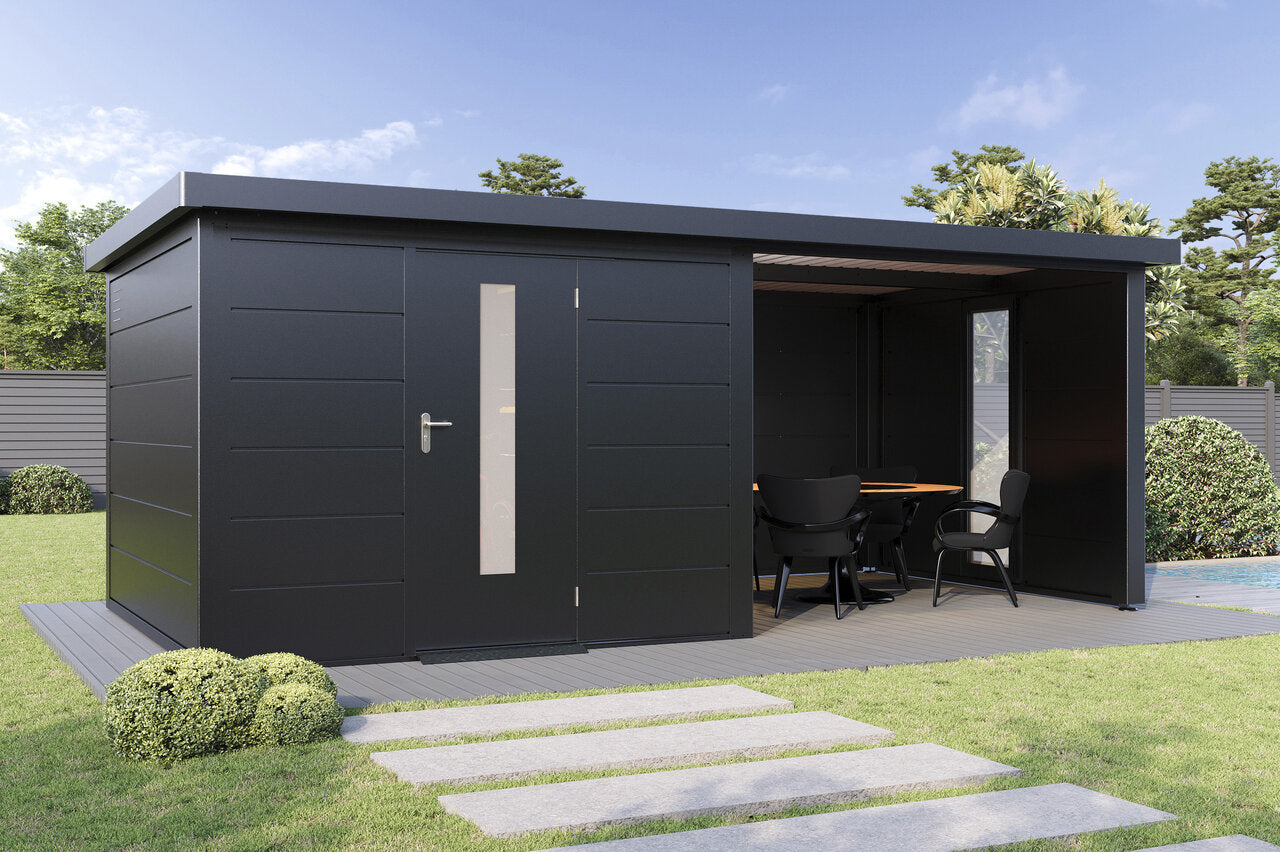 Wolff Finnhaus Seitenwand mit Fenster Doppelglas Terrasse 30