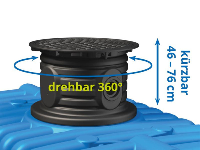 4Rain FLAT M Flachtank-Zisterne 3.000 Liter, inkl. Schachtverlängerung