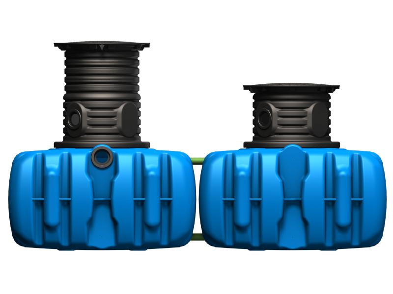 4Rain FLAT M Flachtank-Zisterne 6.000 Liter (2 x 3.000 Liter), inkl. Schachtverlängerung