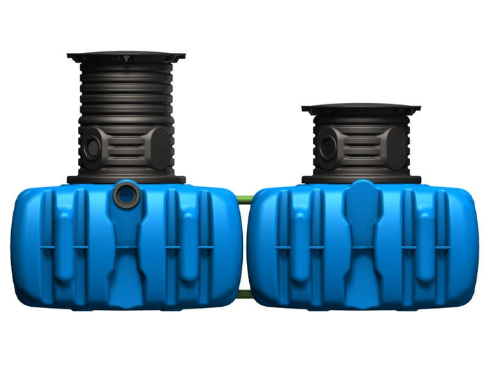 4Rain FLAT M Flachtank-Zisterne 9.000 Liter (3 x 3.000 Liter), inkl. Schachtverlängerung