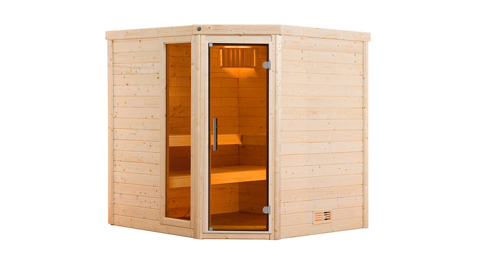 Weka Massivholzsauna Turku 1 GTF, inkl. 9 kW Ofen Kompakt integr. Steuerung