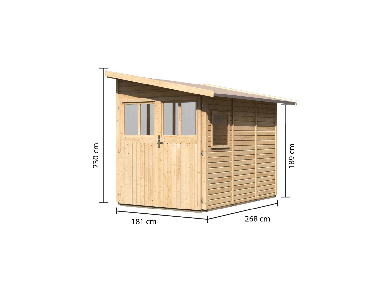 Karibu Gartenhaus Wandlitz 3 natur 19 mm
