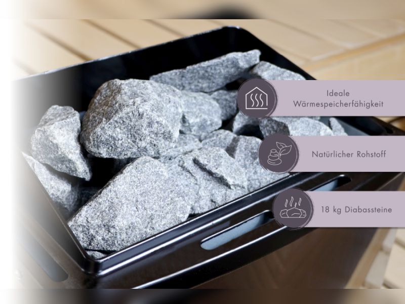 Karibu Saunasteine 18 kg Diabas