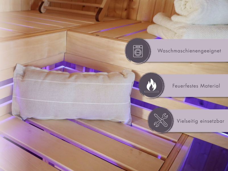 Karibu Saunakissen, hitzebeständing