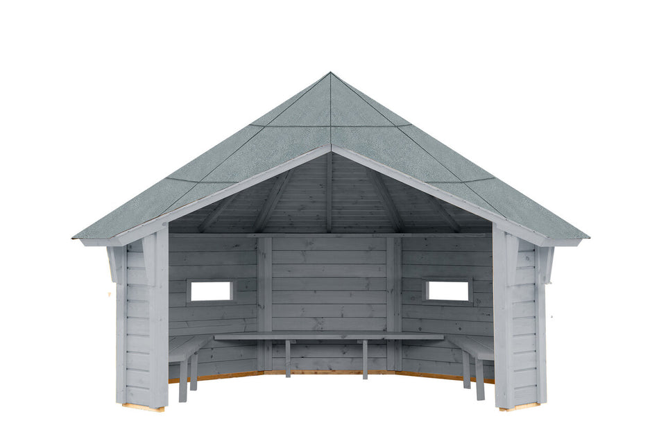 Wolff Finnhaus Wetterschutzhütte Wanja 3327 XL 45 Betongrau
