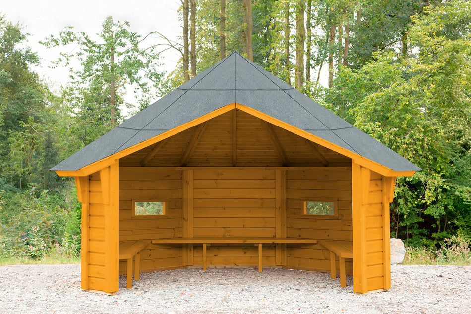 Wolff Finnhaus Wetterschutzhütte Wanja 3327 XL 45 Eiche Rustikal