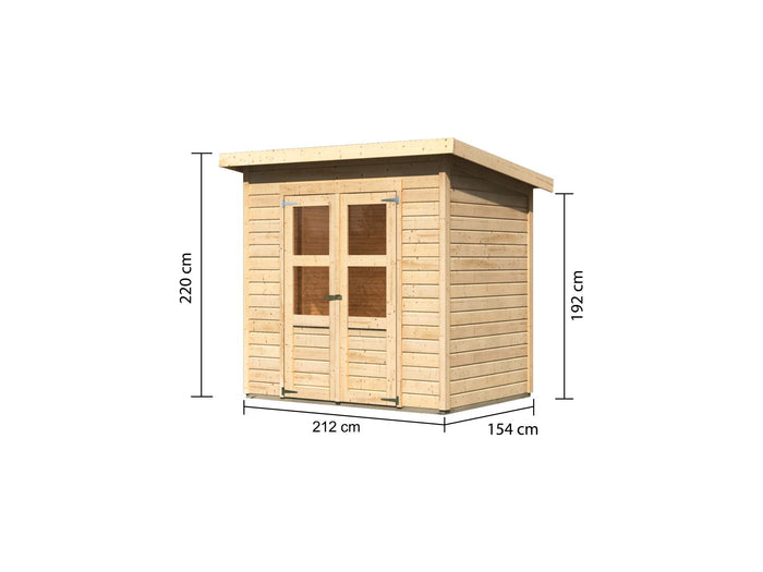 Karibu Gerätehaus Merseburg 3 natur 14 mm