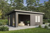 Wolff Finnhaus WPC-Haus Tona 5024 Anthrazit mit Wandpaket