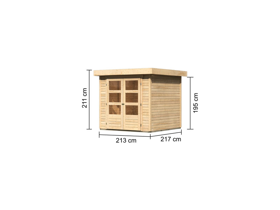 Karibu Gartenhaus Askola 2 natur 19 mm