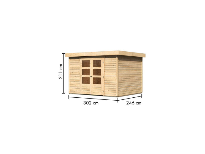 Karibu Gartenhaus Askola 5 natur 19 mm