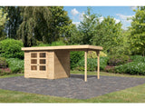 Karibu Gartenhaus Askola 3 mit Anbaudach 2,40 Meter