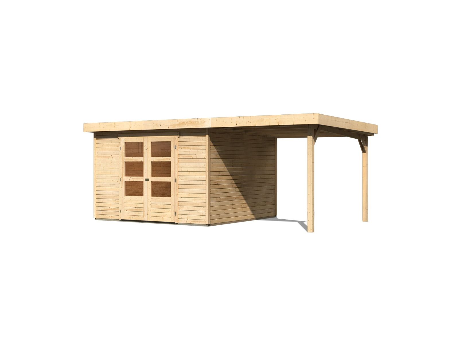 Karibu Gartenhaus Askola 6 mit Anbaudach 2,25 Meter