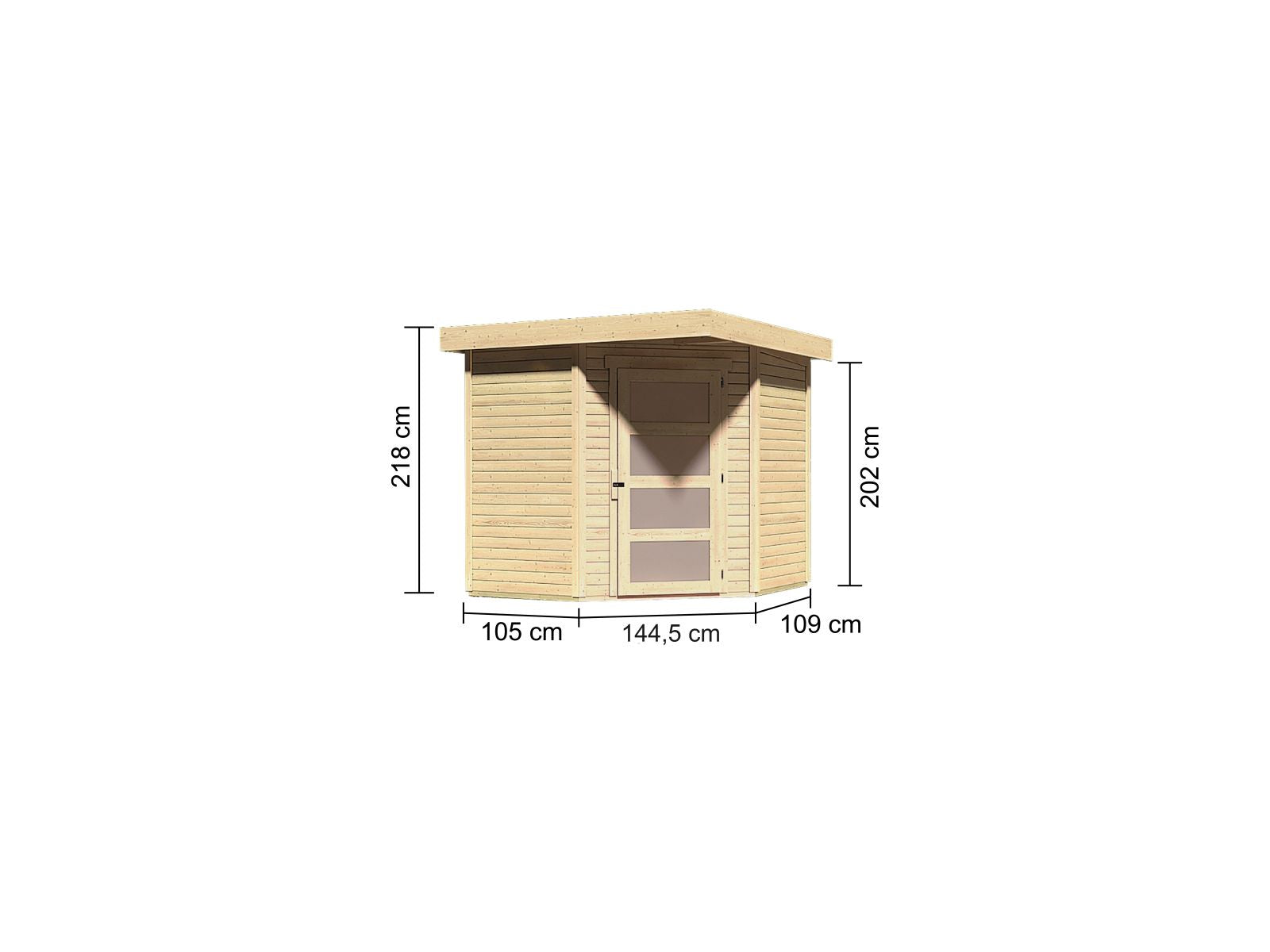 Karibu Gartenhaus Schwandorf 3 natur 19 mm
