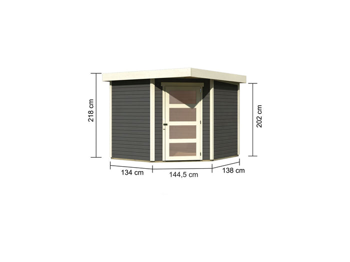 Karibu Gartenhaus Schwandorf 5 terragrau 19 mm