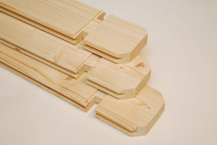 Wolff Finnhaus Zusatzbohle 28 mit Eckabkappung, mm je lfm.