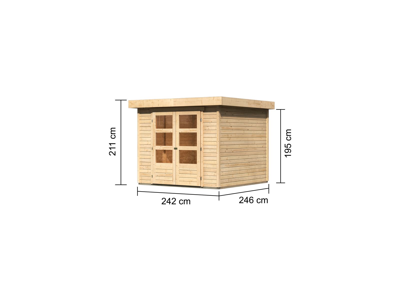Karibu Gartenhaus Askola 3,5 natur 19 mm