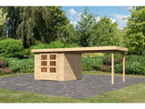 Karibu Gartenhaus Askola 3,5 mit Anbaudach 2,75 Meter