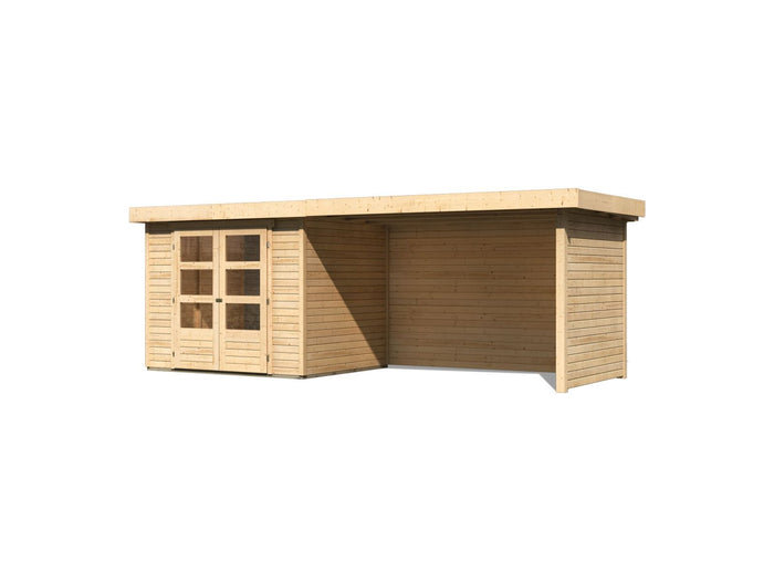Karibu Gartenhaus Askola 5 mit Anbaudach 2,25 Meter